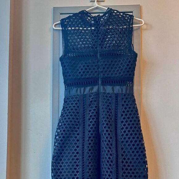 SELF-PORTRAIT NAVY FULL LENGTH DRESS (US SIZE 4) - Picture 1 of 4